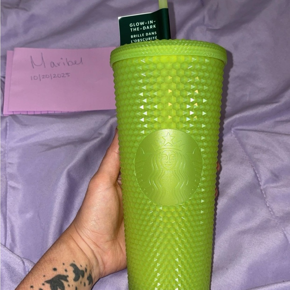 Starbucks Neon Green Studded Tumbler